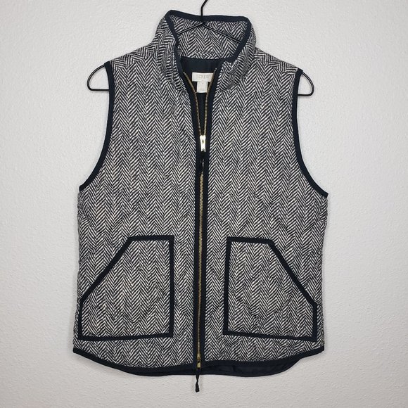 J. Crew Jackets & Blazers - J. Crew Sz S Down Feather Filled Puffer Vest Beige/Black (668)